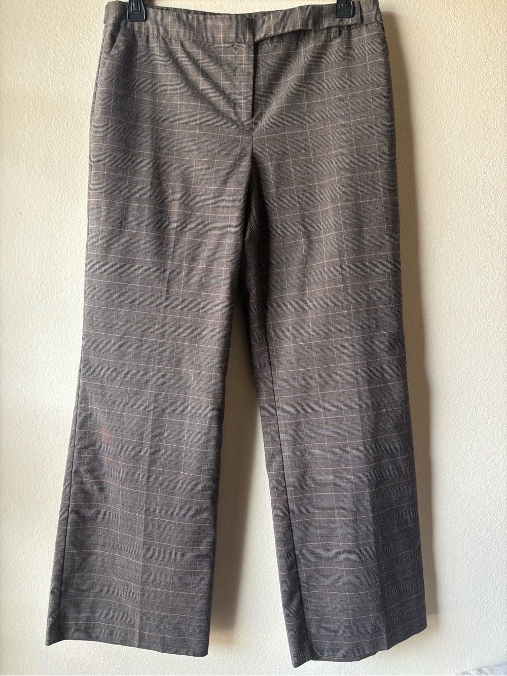 Vintage Retro Van Heusen Gray Blue Plaid Dress Pants